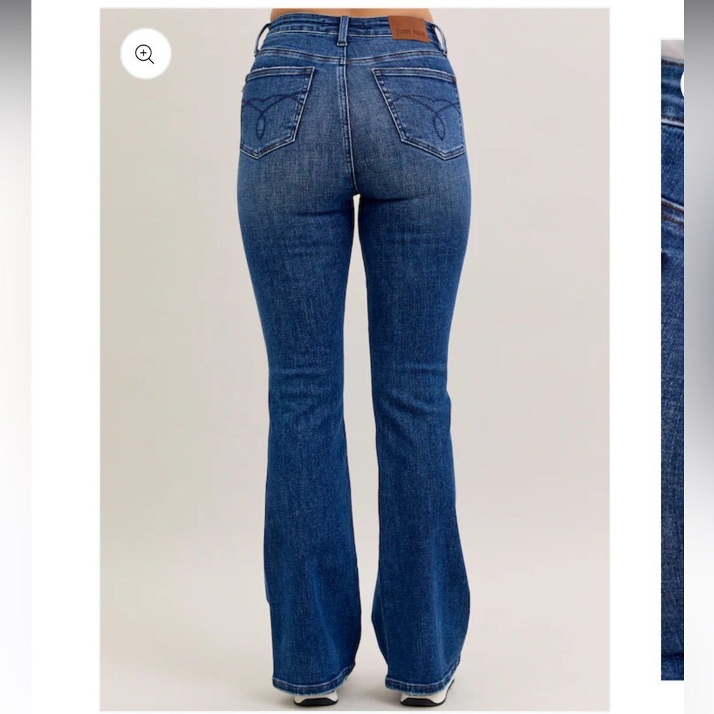 Judy Blue Indigo-Flare High-Rise Wide Leg Jeans